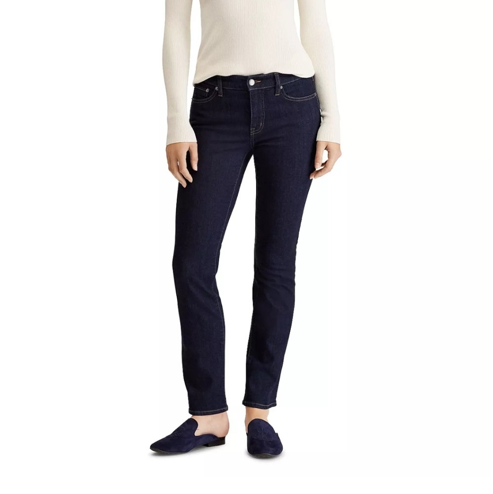 Lauren by Ralph Lauren Curvy Dark Denim Jean's Size 10 Inseam 30